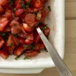 Clafoutis de tomates cerises au pesto